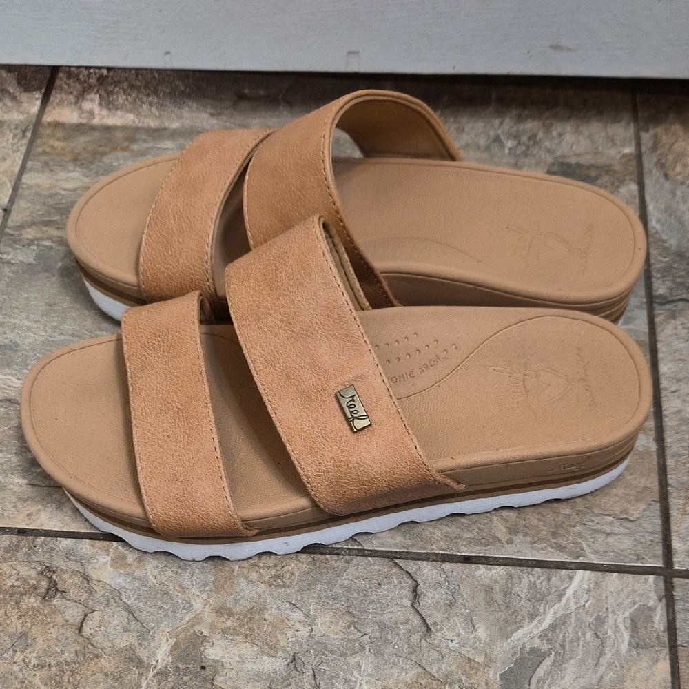 Reef Banded Horizon Tan Slides - Picture 2 of 6